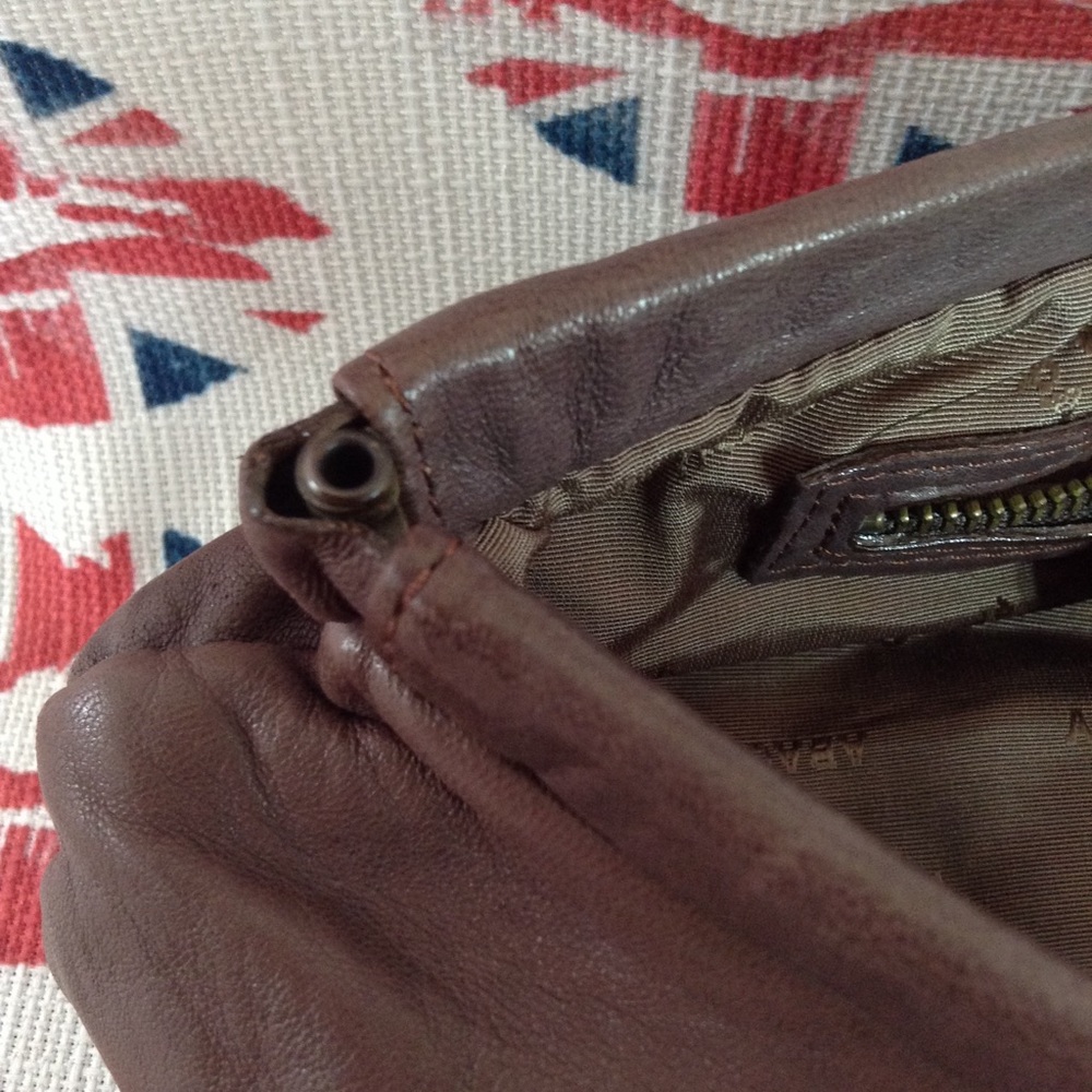 Abaco Paris Aubergine Leather Pouch Clutch - Picture 6 of 6